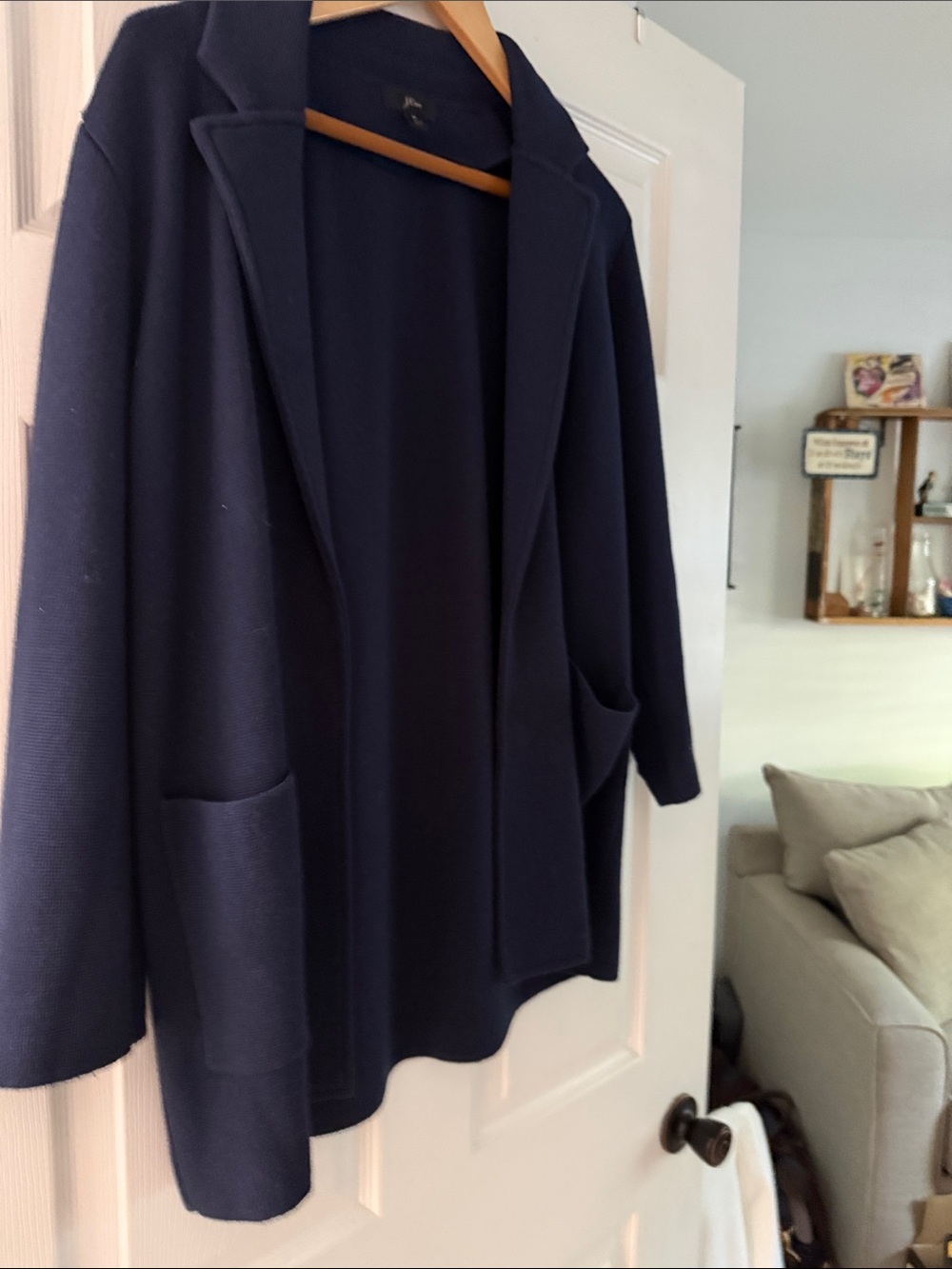 J. Crew Navy Open-Front Blazer Cardigan with Pockets